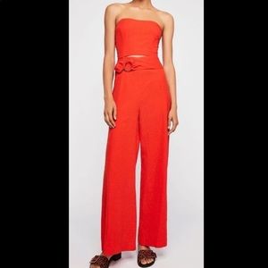 NWT Free People strapless red jumpsuit sz 8